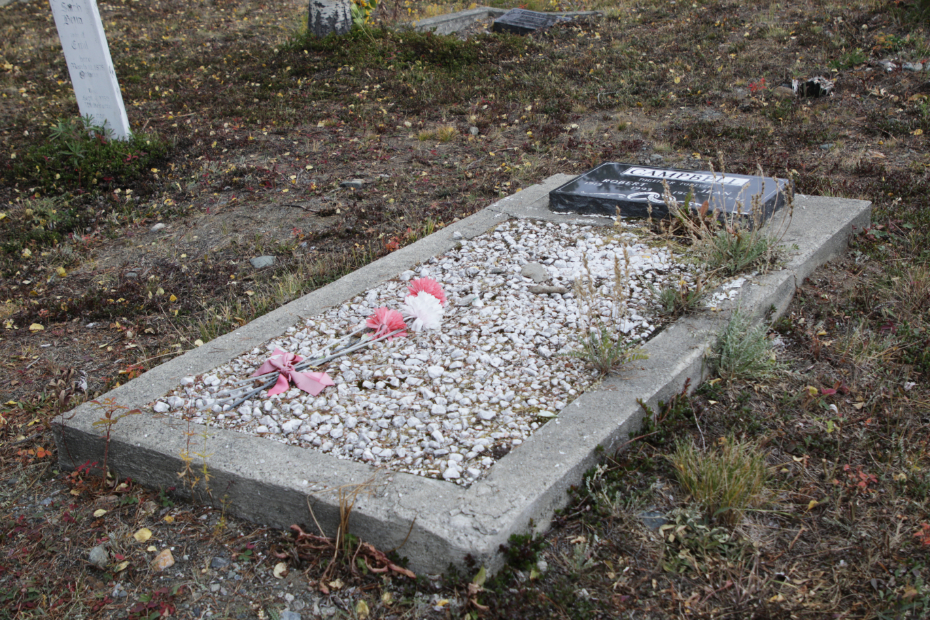 Grave of Robert and Jean Campbell in the Atlin Cemetery, BC