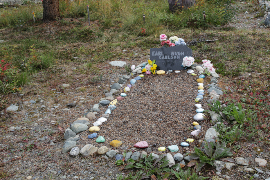 Grave of Earl Hugh Carlson in the Atlin Cemetery, BC