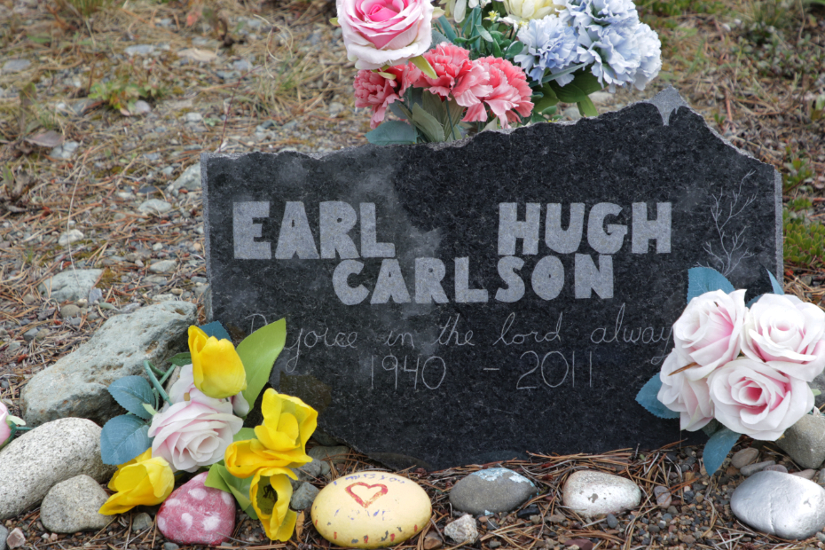 Grave of Earl Hugh Carlson in the Atlin Cemetery, BC