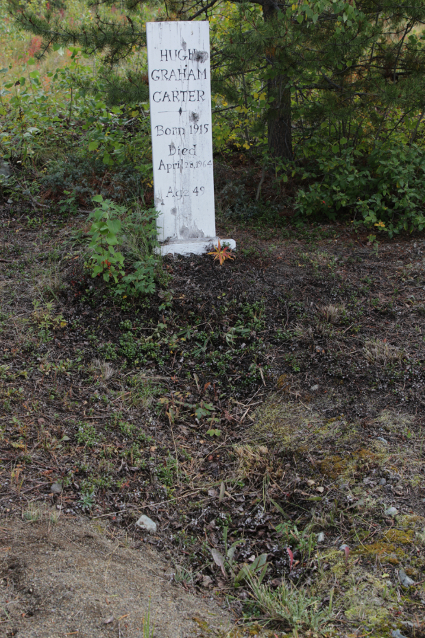 Grave of Hugh Graham Carter in the Atlin Cemetery, BC