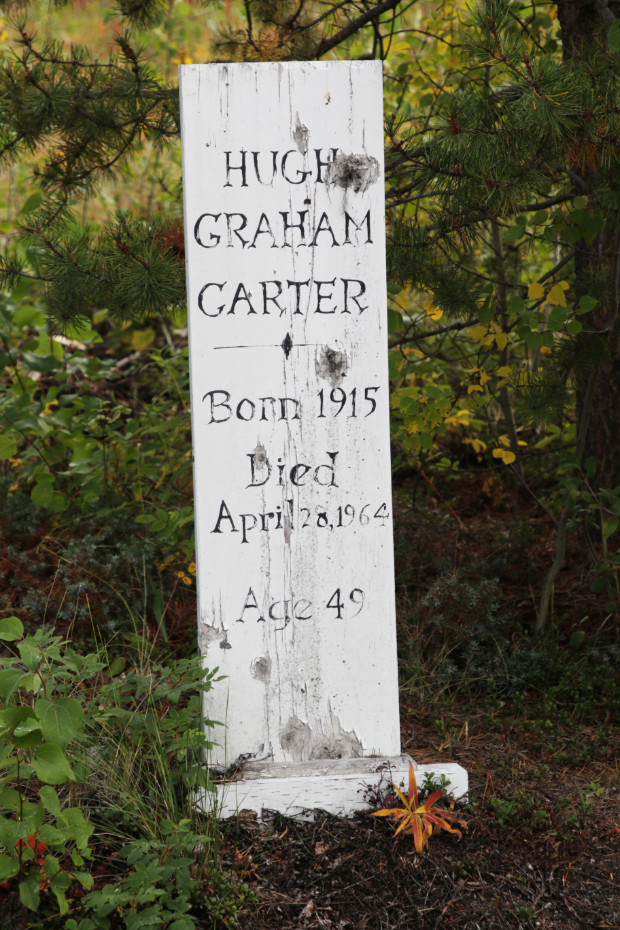 Grave of Hugh Graham Carter in the Atlin Cemetery, BC