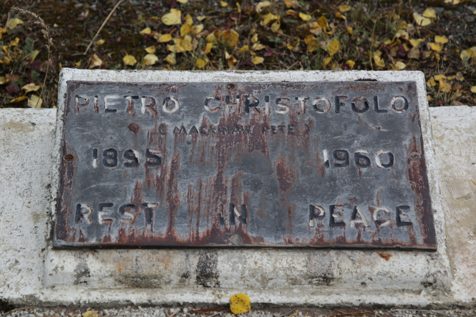 Grave of ... in the Atlin Cemetery, BC