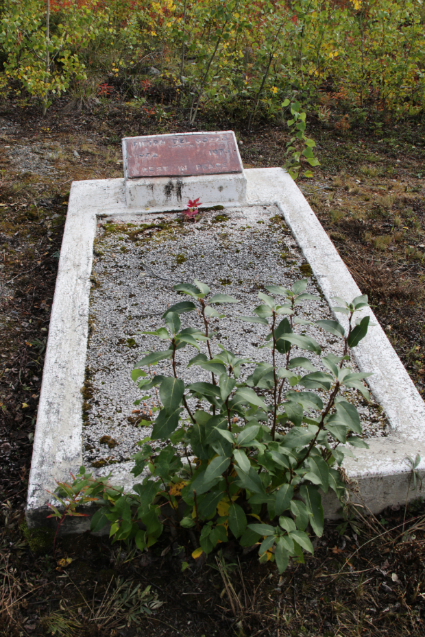 Grave of Pietro 'Little Pete' Del Cozzo in the Atlin Cemetery, BC