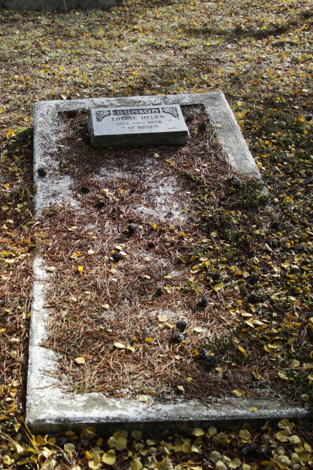 Grave of Louise Helen Dunlop in the Atlin Cemetery, BC