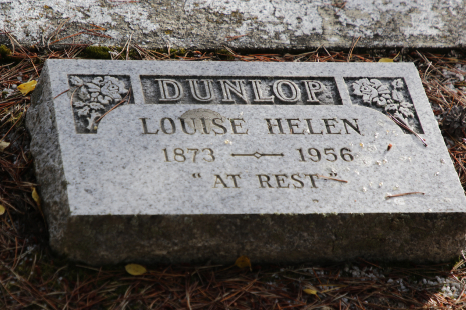 Grave of Louise Helen Dunlop in the Atlin Cemetery, BC