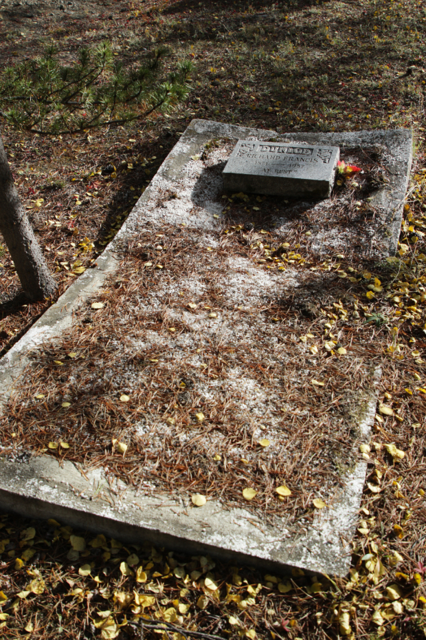 Grave of Richard Francis Dunlop in the Atlin Cemetery, BC