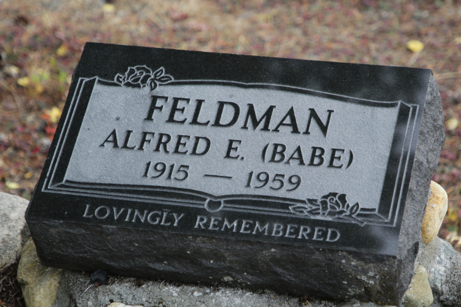 Grave of Alfred E. 'Babe' Feldman in the Atlin Cemetery, BC
