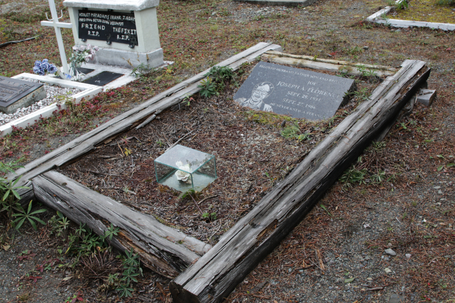 Grave of Joseph A. 'Joe' Florence in the Atlin Cemetery, BC