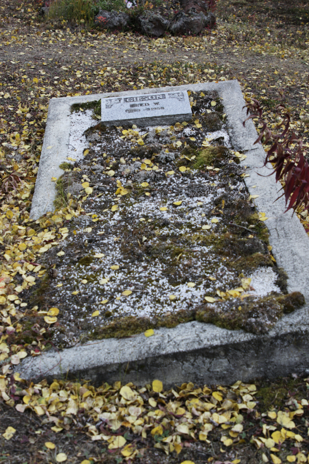Grave of Fred William Giesen in the Atlin Cemetery, BC