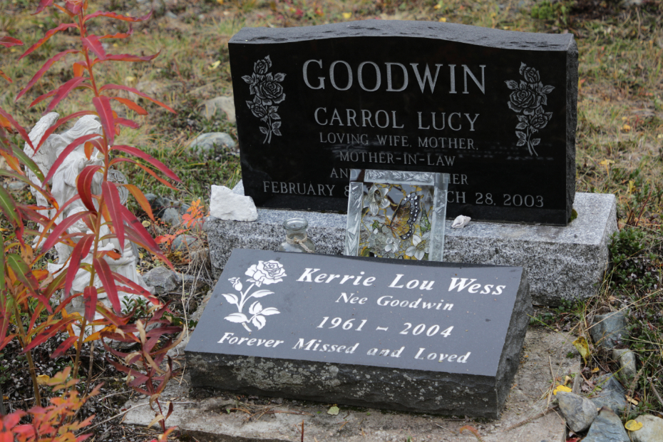 Grave of Carrol Lucy Goodwin in the Atlin Cemetery, BC