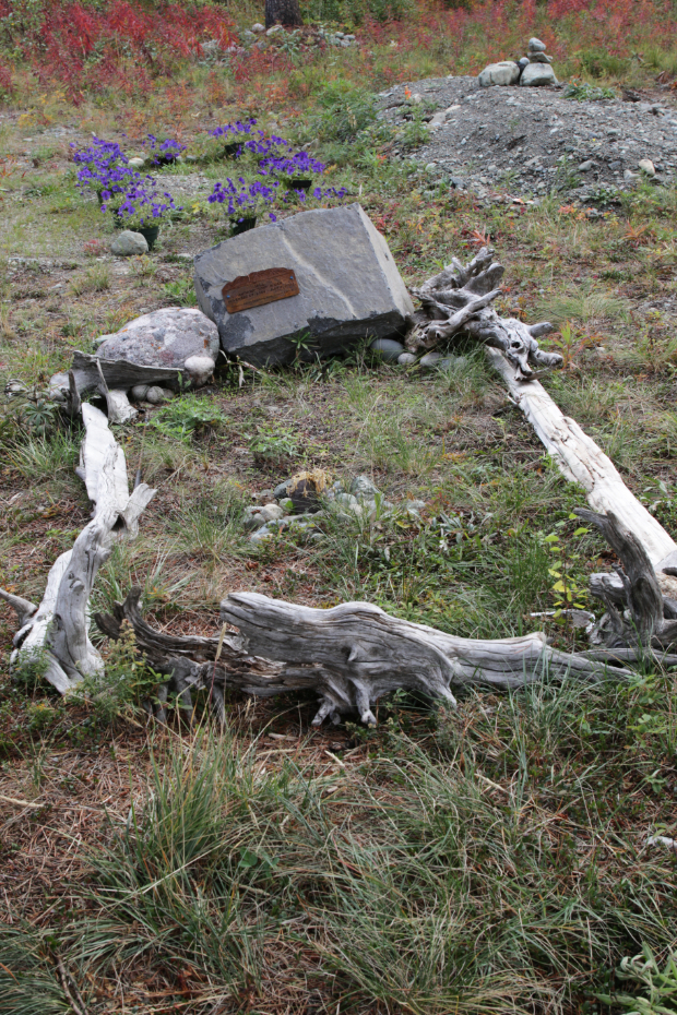 Grave of Anthony 'Tony' Roger Hill in the Atlin Cemetery, BC