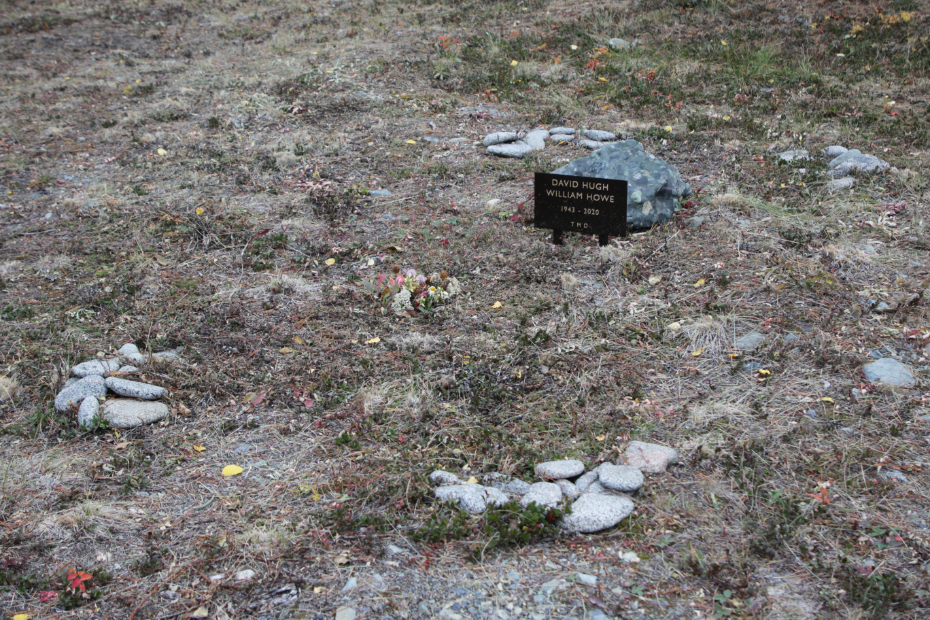 Grave of David Hugh William Howe in the Atlin Cemetery, BC