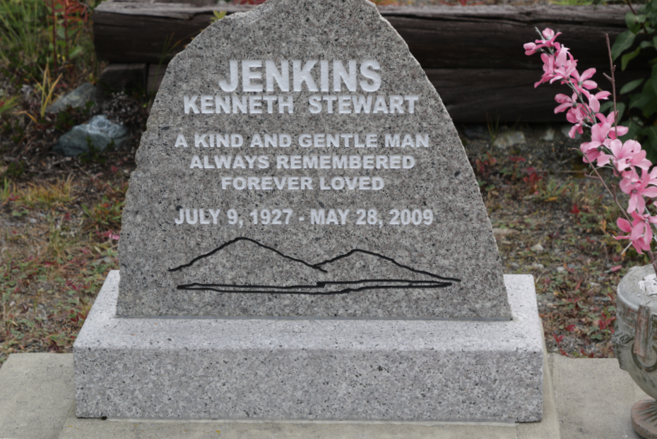 Grave of Kenneth Stewart Jenkins in the Atlin Cemetery, BC