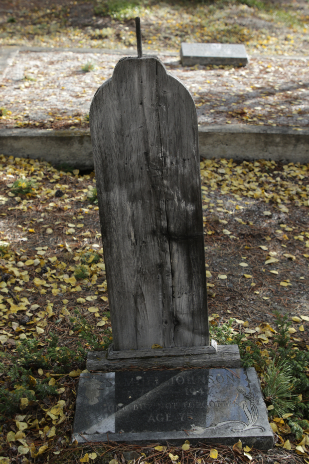 Grave of Samuel Johnson in the Atlin Cemetery, BC