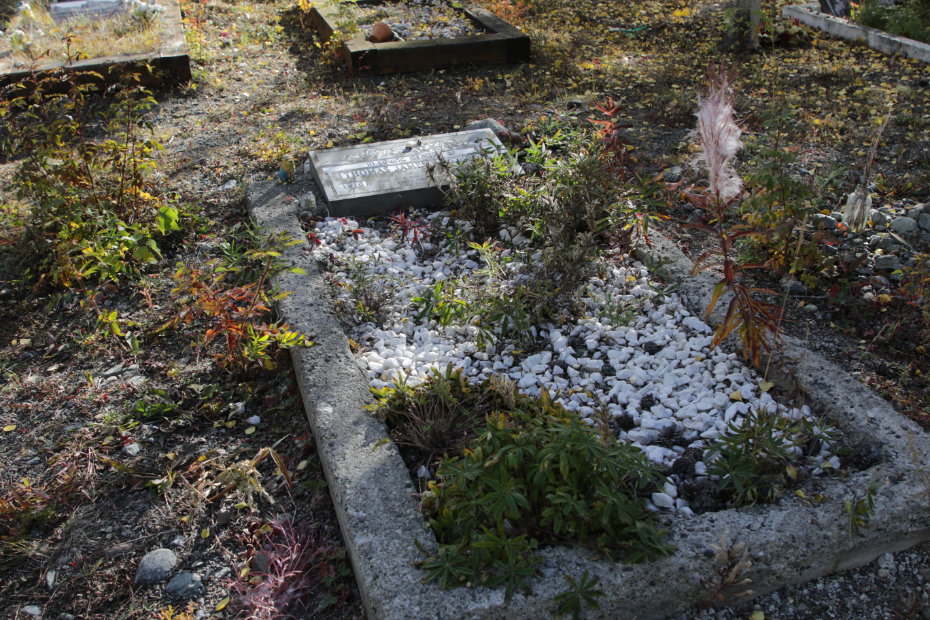 Grave of Thomas James Kirkwood in the Atlin Cemetery, BC