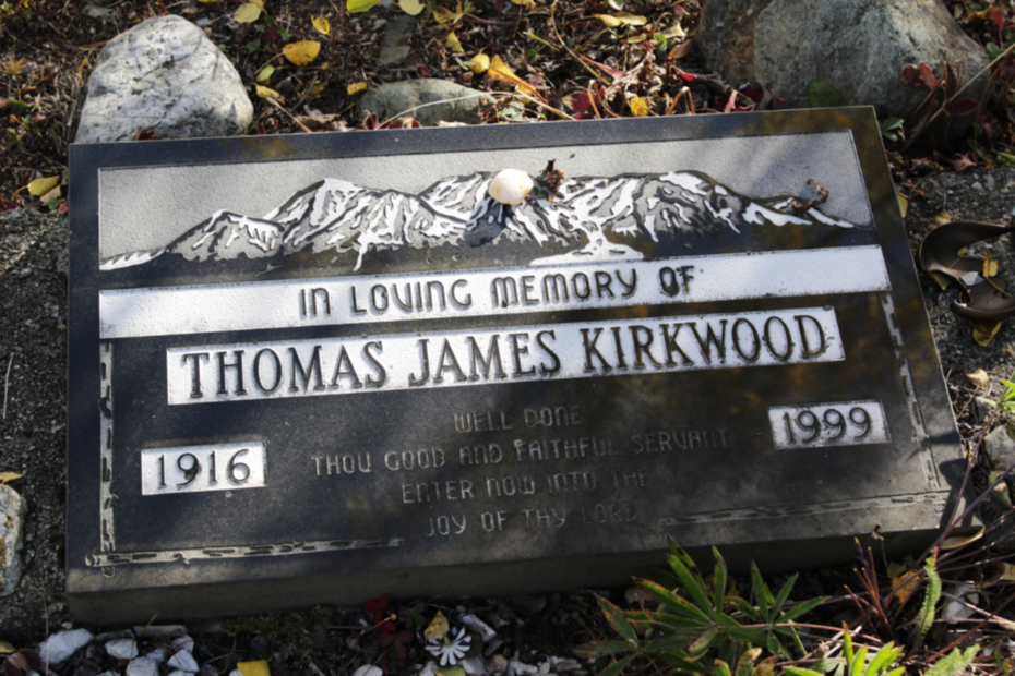 Grave of Thomas James Kirkwood in the Atlin Cemetery, BC