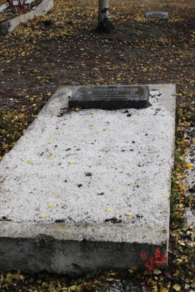 Grave of Anna Magnuson in the Atlin Cemetery, BC