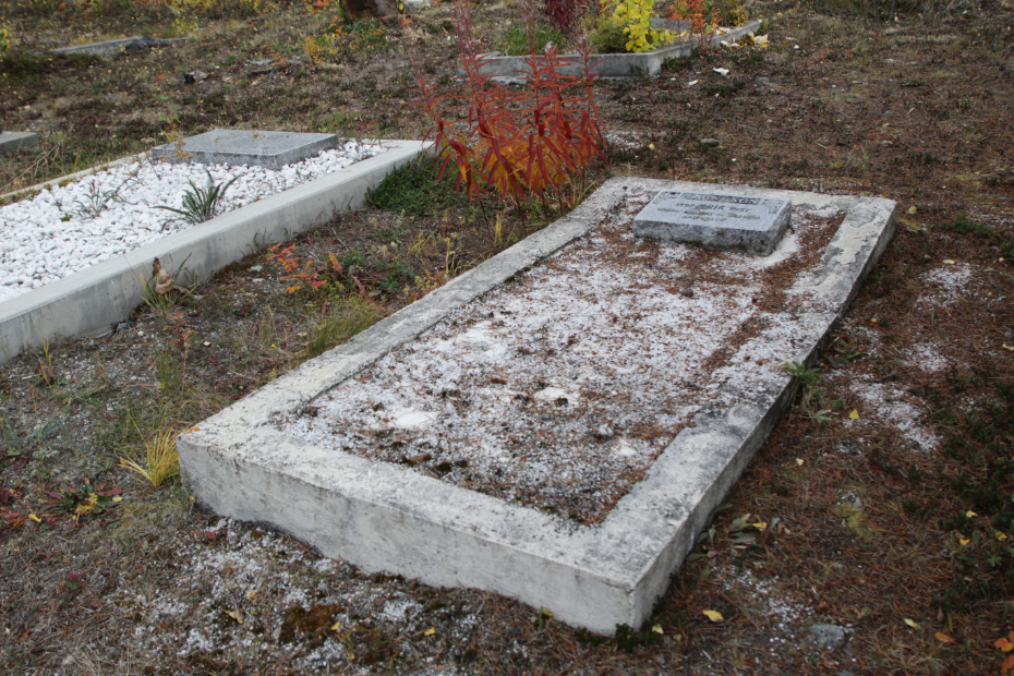 Grave of Erik Magnuson in the Atlin Cemetery, BC