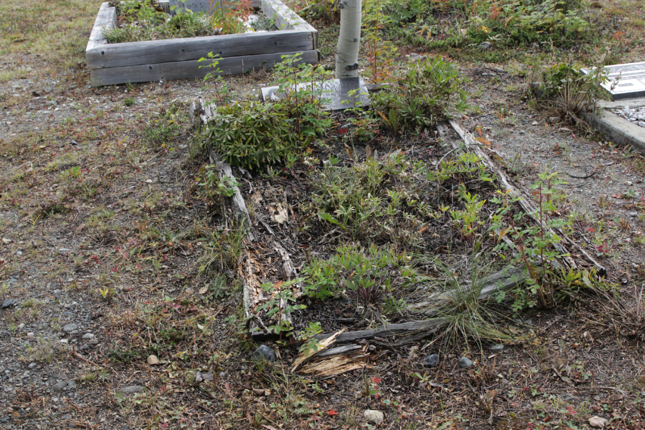 Grave of Madeleine 'Maddy' Massie in the Atlin Cemetery, BC
