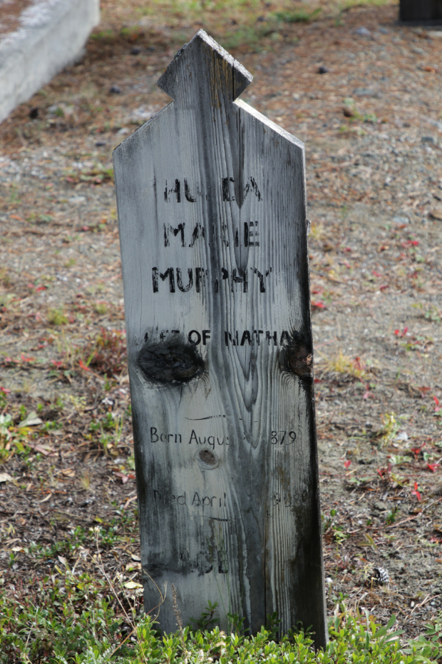 Grave of Hulda Marie Murphy in the Atlin Cemetery, BC