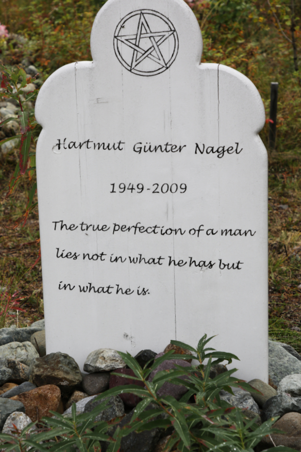 Grave of Hartmut Gunter Nagel in the Atlin Cemetery, BC