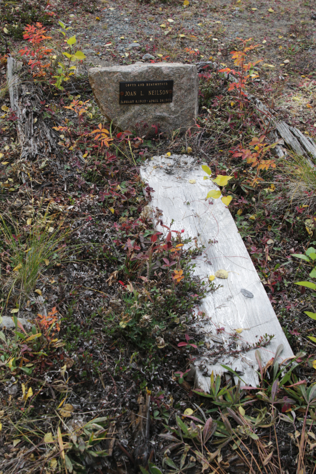 Grave of Joan L. Neilson in the Atlin Cemetery, BC