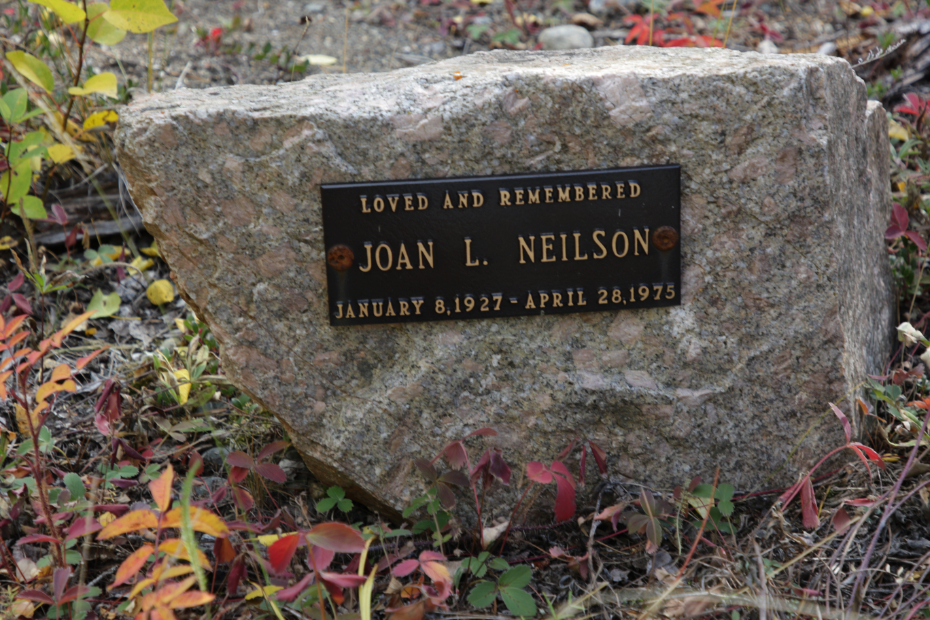 Grave of Joan L. Neilson in the Atlin Cemetery, BC