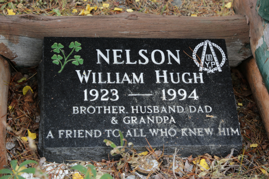 Grave of William Hugh Nelson in the Atlin Cemetery, BC