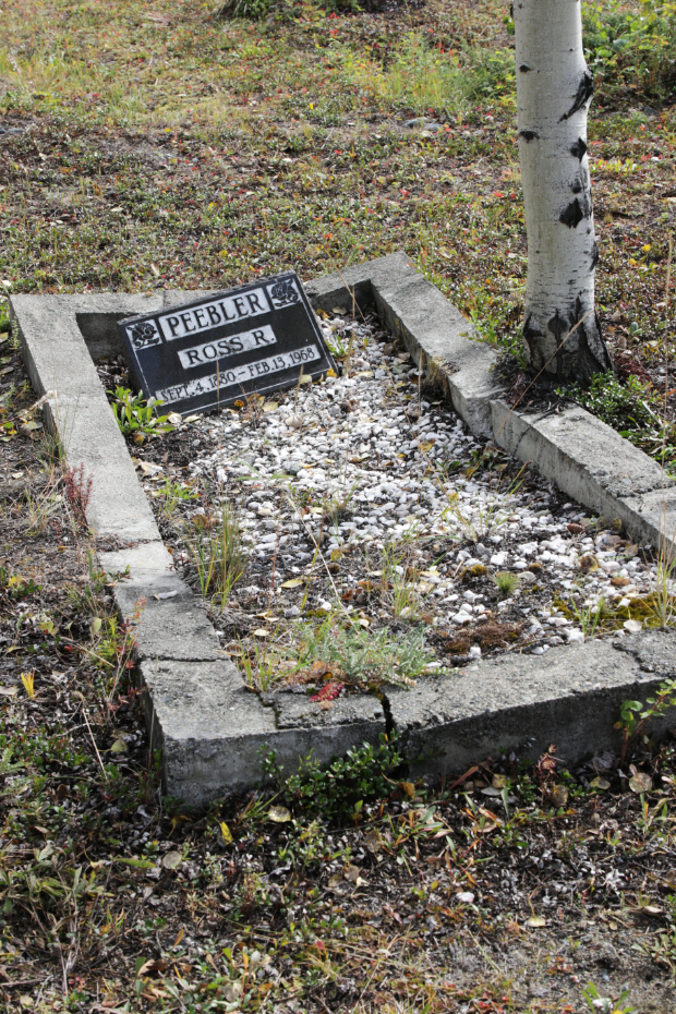 Grave of Ross R. Peebler in the Atlin Cemetery, BC