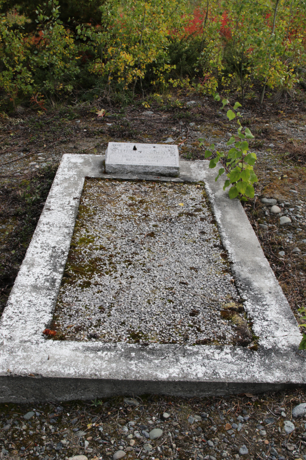 Grave of Luigi 'Louie' Piccolo in the Atlin Cemetery, BC