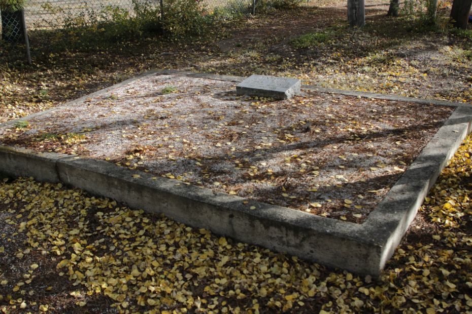 Grave of Jessie U. Rineberg in the Atlin Cemetery, BC