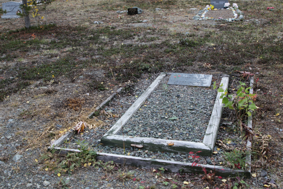Grave of Charles Joseph Russill in the Atlin Cemetery, BC