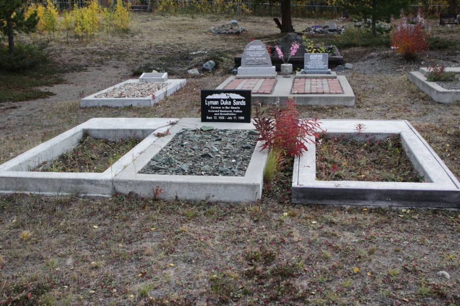 Grave of Lyman Duke Sands in the Atlin Cemetery, BC
