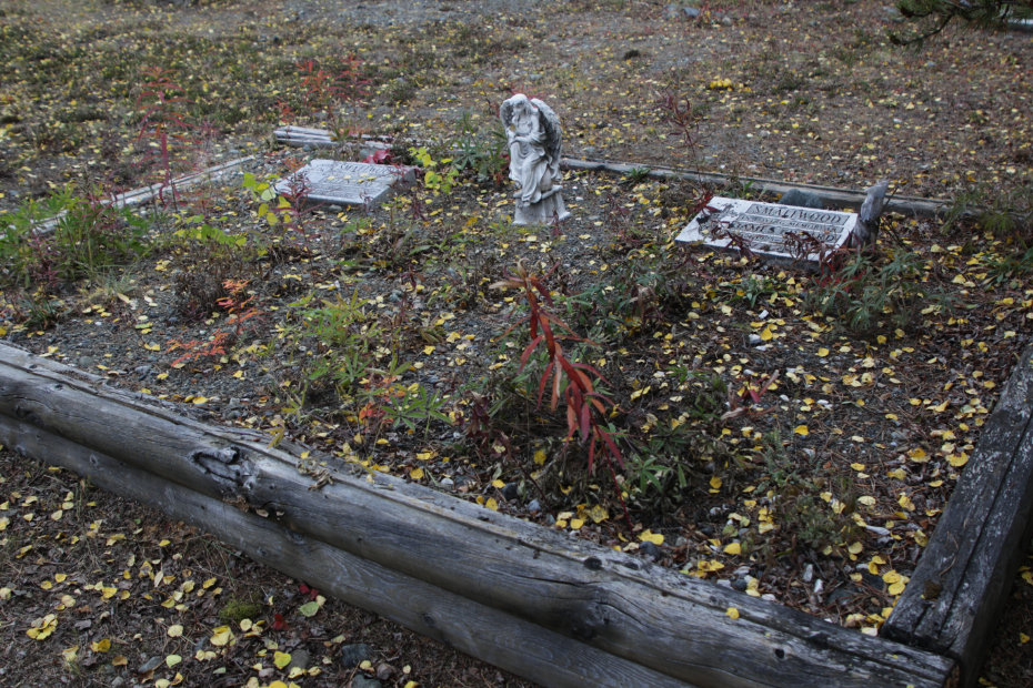 Grave of Ellen May Smallwood in the Atlin Cemetery, BC