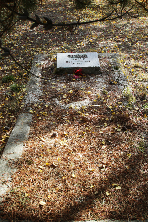 Grave of James E. Smith in the Atlin Cemetery, BC