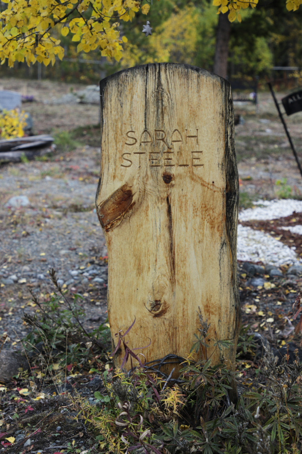 Grave of Sarah Steele in the Atlin Cemetery, BC