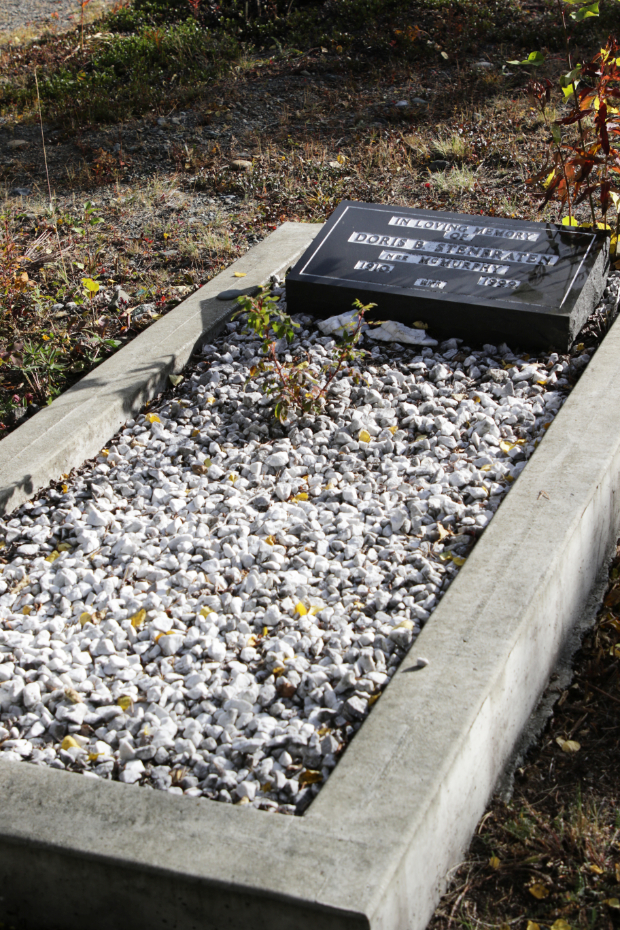 Grave of Doris B. Stenbraten in the Atlin Cemetery, BC
