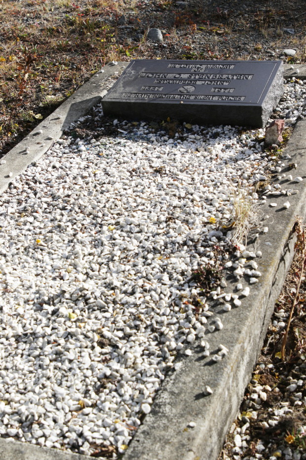Grave of John O. Stenbraten in the Atlin Cemetery, BC