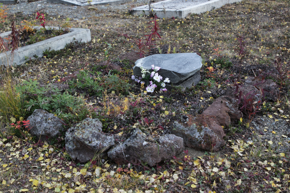 Grave of Monique Faye Stewart in the Atlin Cemetery, BC