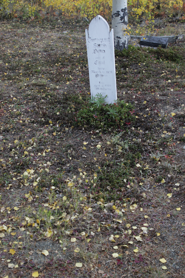 Grave of Sarah Bella Turnquist in the Atlin Cemetery, BC