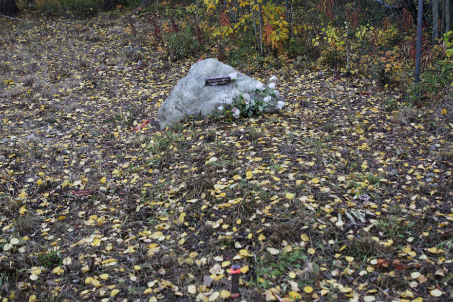 Grave of Bradley Thomas White in the Atlin Cemetery, BC