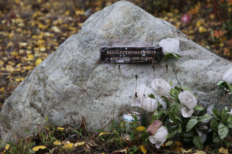 Grave of Bradley Thomas White in the Atlin Cemetery, BC