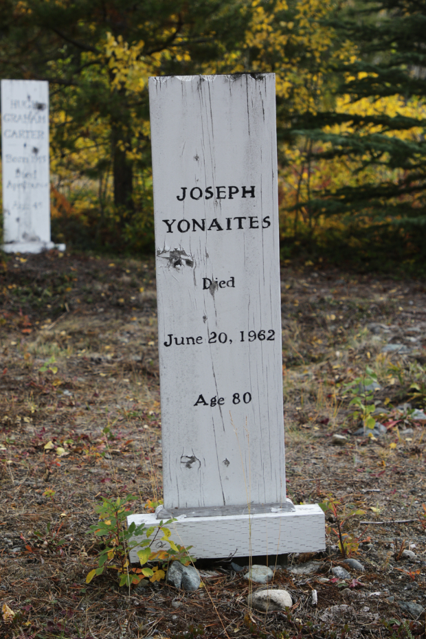 Grave of Joseph Yonaites in the Atlin Cemetery, BC