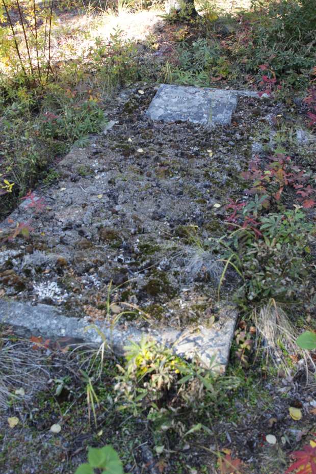 Grave of George Adams in the Atlin Pioneer Cemetery, BC