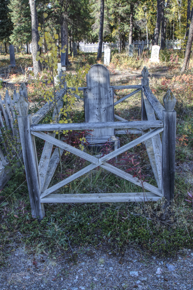 Grave of John Munro Buchanan in the Atlin Pioneer Cemetery, BC