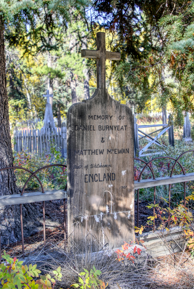 Grave of Daniel Burnyeat in the Atlin Pioneer Cemetery, BC