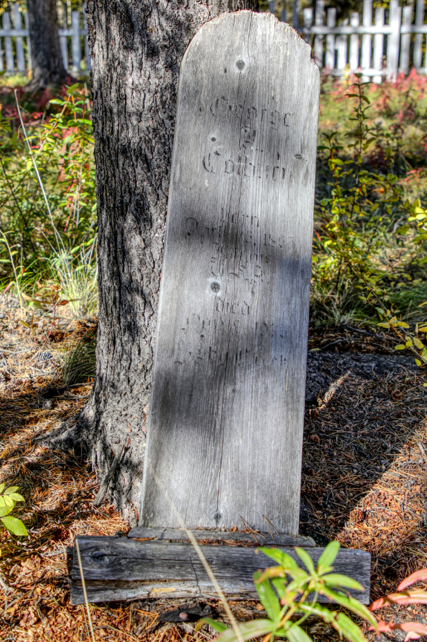 Grave of George A. Colburn in the Atlin Pioneer Cemetery, BC