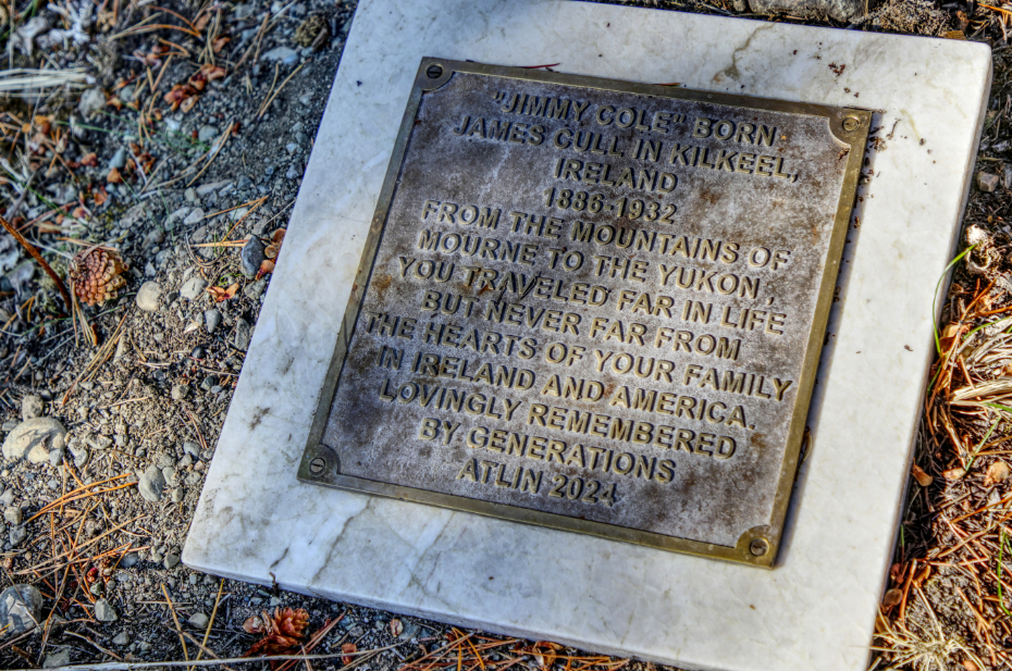Grave of James Cole in the Atlin Pioneer Cemetery, BC