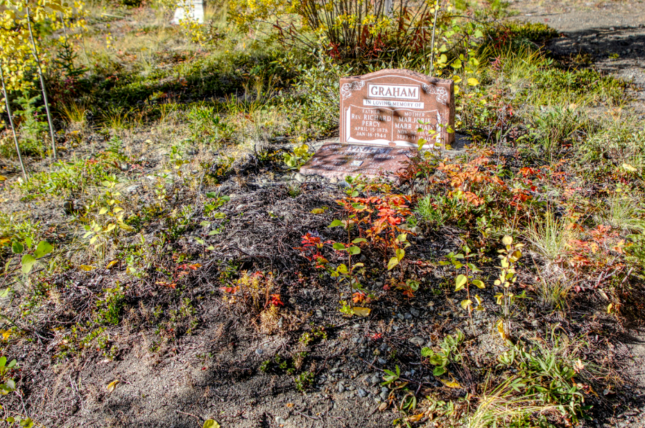 Grave of Marjorie Marr Adair Graham in the Atlin Pioneer Cemetery, BC