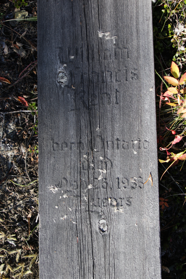 Grave of William Francis Kent in the Atlin Pioneer Cemetery, BC